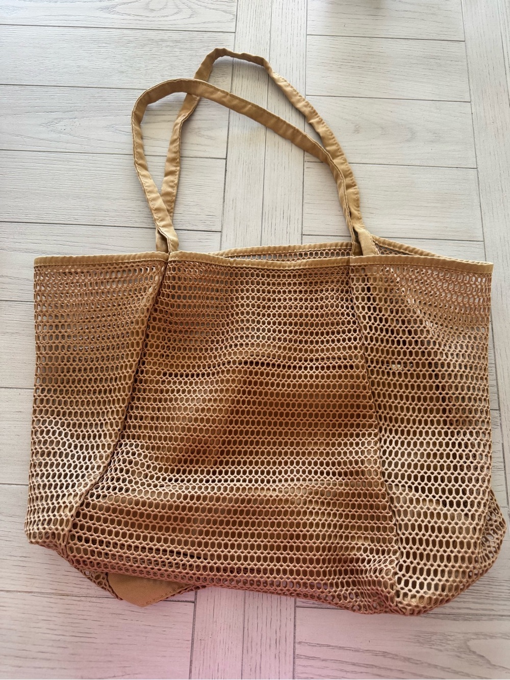 Mesh Tote Bag in Tan